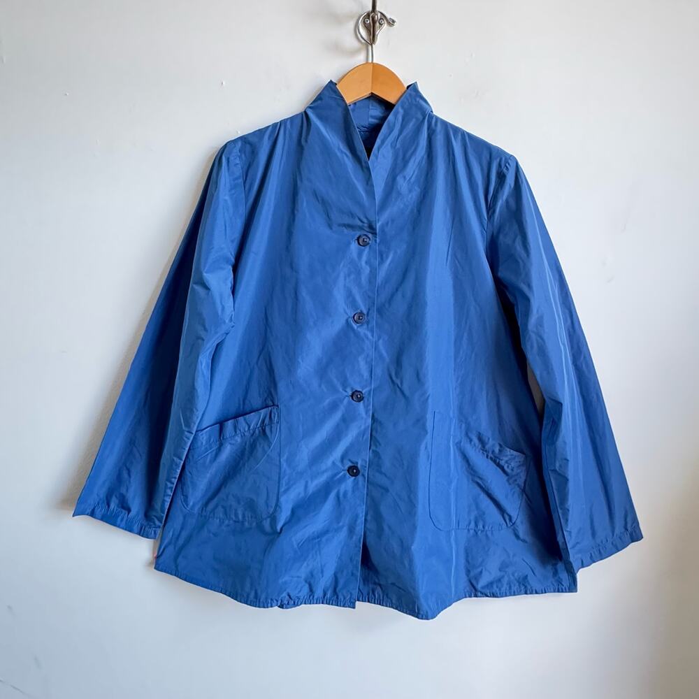 HINDAHL & SKUDELNY Taffeta Periwinkle A-line Button-down Top